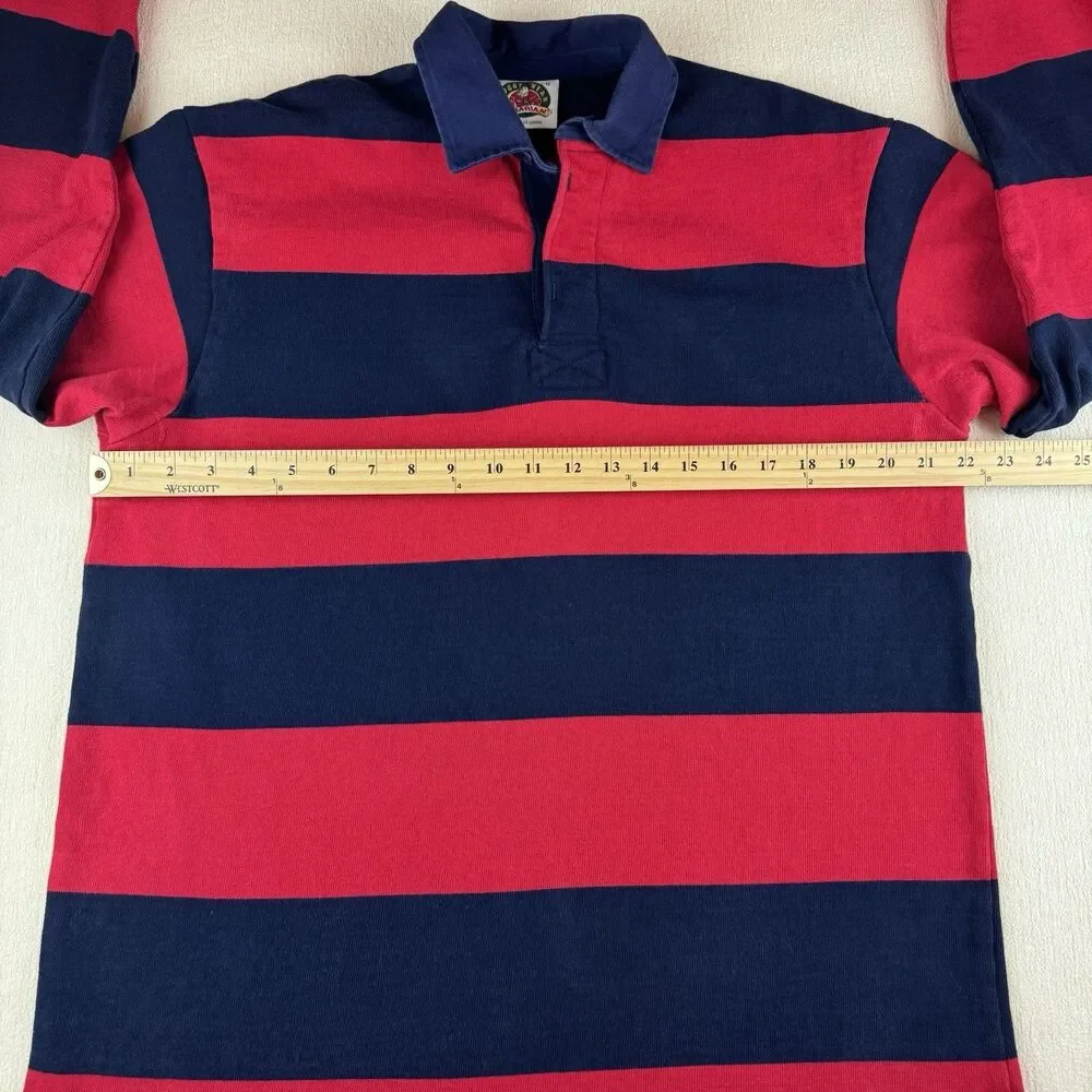 Vintage Rugby Wear Barbarian Rugby Shirt Large Red Navy Striped Heavyweight